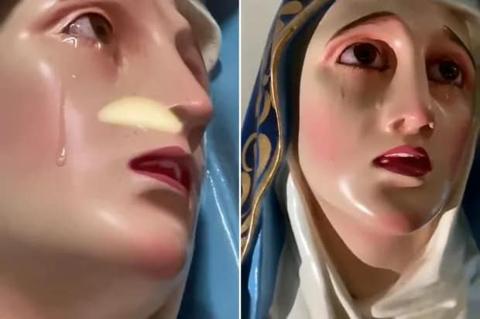 “الجميع في ذهول”.. تمثال السيدة مريم يبكي